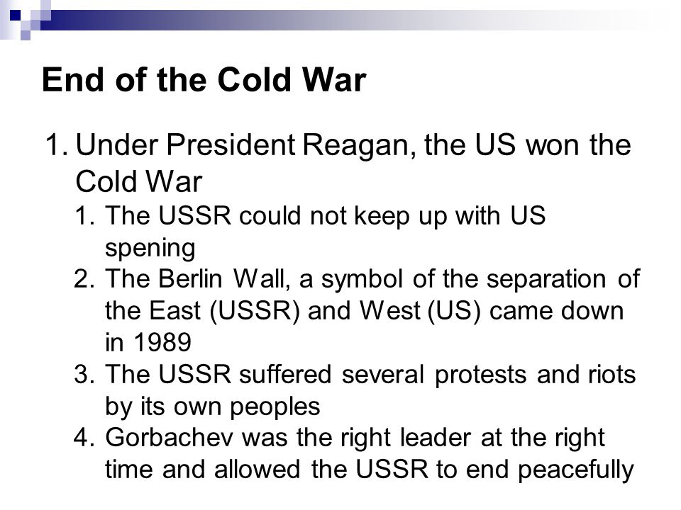 The west won the cold war discuss essay